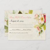 Vintage Rose Bouquet Blumenzwiebelkarte RSVP Karte (Vorne/Hinten)