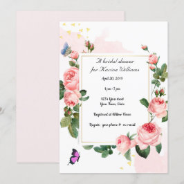 Vintage Rose Brautdusche Einladung