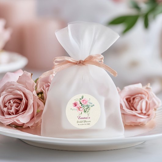 Vintage Rose Brautparty-Papier anpassen Runder Aufkleber