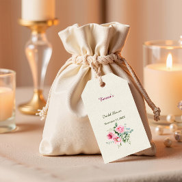 Vintage Rose Brautparty-Vorzugstags anpassen Geschenkanhänger