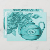 Vintage Rose Bridal Tea Einladung (Vorne/Hinten)