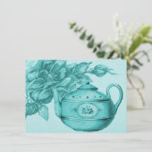 Vintage Rose Bridal Tea Einladung (Stehend Vorderseite)