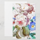 Vintage Rose Briefpapier (Vorne/Hinten)