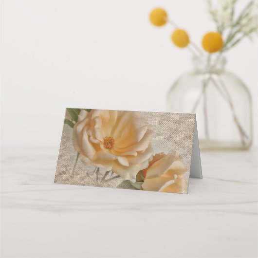Vintage Rose & Burlap - Hochzeiten Platzkarten (Rückseite)