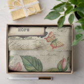 Vintage Rose & Butterfly Botanisches Ephemera Seidenpapier (Geschenk)