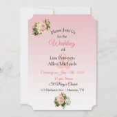 Vintage Rose Champagner Blumenzitterung Einladung (Vorderseite)