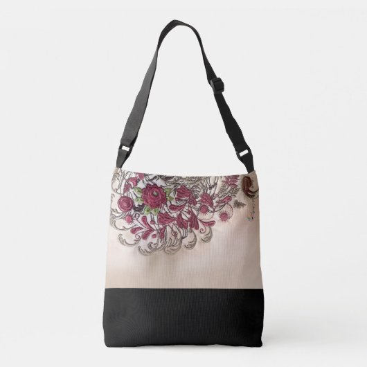 Vintage Rose Crossbody Tasche (Medium) (Rückseite)