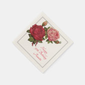 Vintage Rose Custom Birthday Party Napkins Serviette (Ecke)