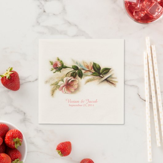 Vintage Rose Custom Wedkins Serviette (Beispiel)