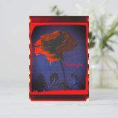 Vintage Rose Danke Karte (Stehend Vorderseite)