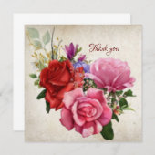 Vintage Rose Dankeskarte (Vorne/Hinten)