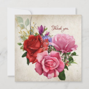 Vintage Rose Dankeskarte