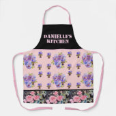 Vintage Rose der  Rose Aquarell Anpassbare Ap Schürze (Vorderseite)