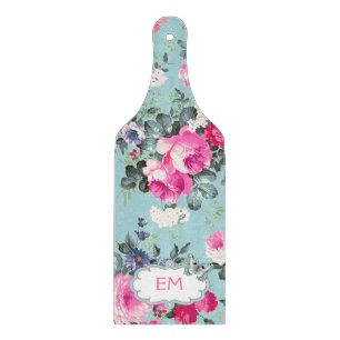 Vintage Rose Design-Geschenkpapier-Paddel Schneidebrett