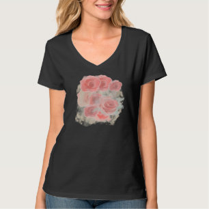 Vintage Rose Design T Shirt für Frauen