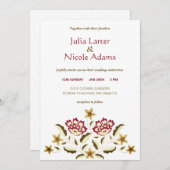 Vintage Rose Design Verzierte klassische Fusion Ho Einladung (Vorne/Hinten)