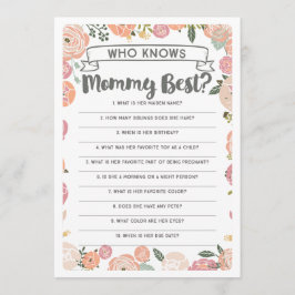 Vintage Rose, die Mama Best Baby Shower Game kennt Einladung