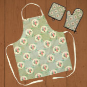 Vintage Rose Doilien verblasst rauschige grüne Dam Schürze