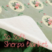 Vintage Rose Doily Green Damask Decke