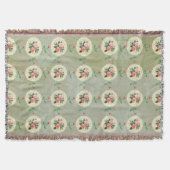 Vintage Rose Doily Green Damask Decke (Vorderseite)