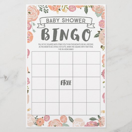 Vintage Rose Doppelseitige Babyduschspiele Flyer (Vorne)