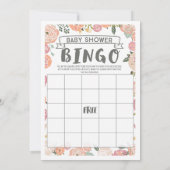 Vintage Rose Doppelseitiges Baby Duschspiel Einladung (Rückseite)