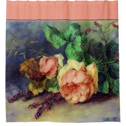 Vintage Rose Duschvorhang (Vorderseite)