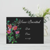 Vintage Rose Einladung (Stehend Vorderseite)
