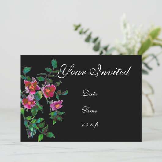 Vintage Rose Einladung (Stehend Vorderseite)