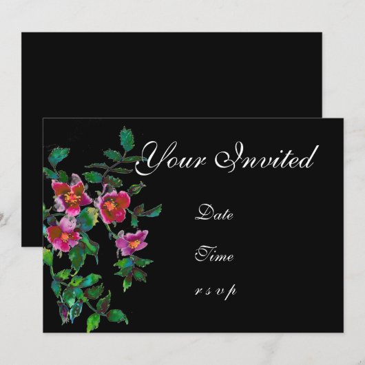 Vintage Rose Einladung (Vorne/Hinten)