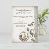 Vintage Rose Einladung (Stehend Vorderseite)