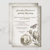 Vintage Rose Einladung (Vorne/Hinten)