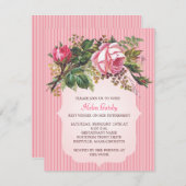 Vintage Rose Einladung (Vorne/Hinten)