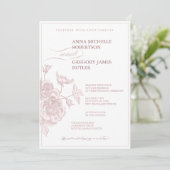 Vintage Rose Einladung (Stehend Vorderseite)