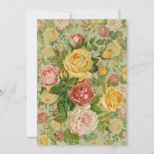 Vintage Rose Einladung (Rückseite)