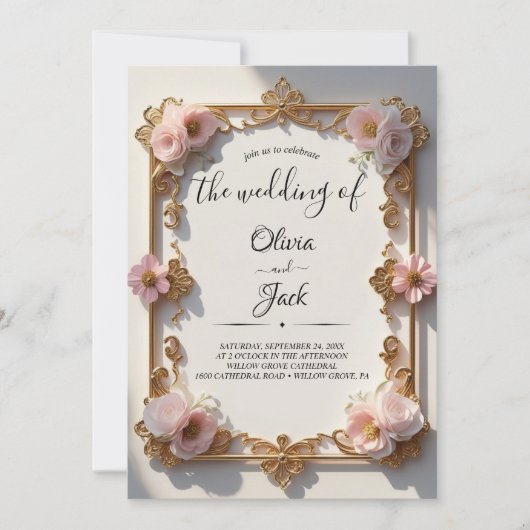 Vintage Rose Einladung (Vorderseite)