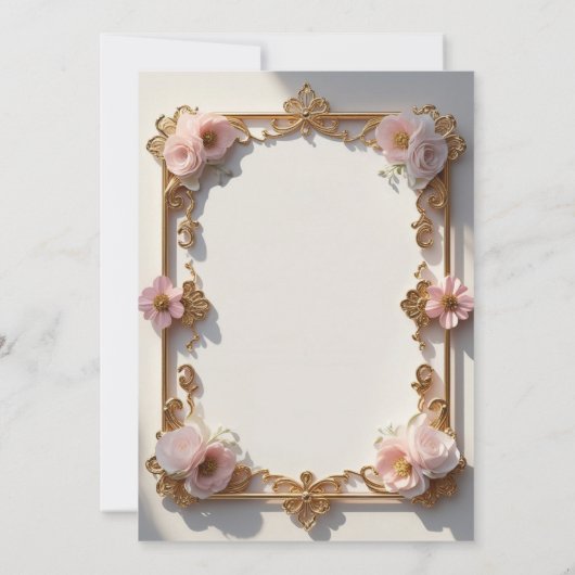 Vintage Rose Einladung (Rückseite)