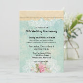 Vintage Rose Einladung (Stehend Vorderseite)