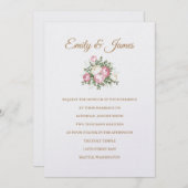 Vintage Rose Einladung zur Hochzeit (Vorne/Hinten)