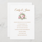 Vintage Rose Einladung zur Hochzeit (Vorne/Hinten)