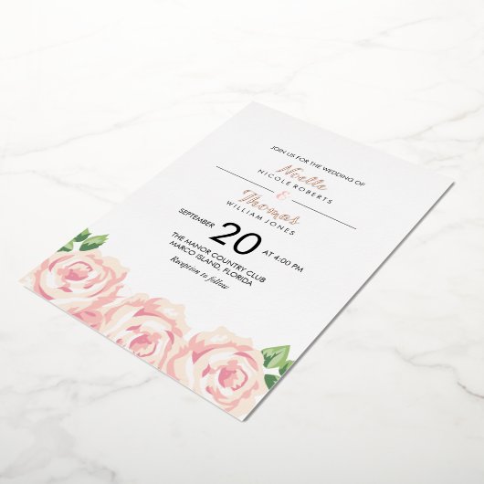 Vintage Rose Einladung zur Hochzeit (Gedreht)