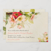 Vintage Rose Einladungen zu Blush Floral Hochzeite (Vorne/Hinten)