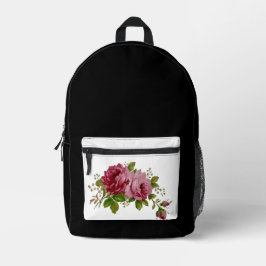 Vintage Rose Elegance Bedruckter Rucksack