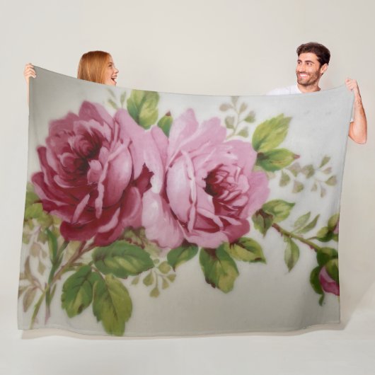 Vintage Rose Elegance Fleece Blanket (Beispiel)