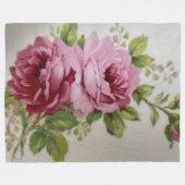 Vintage Rose Elegance Fleece Blanket (Vorderseite (Horizontal))