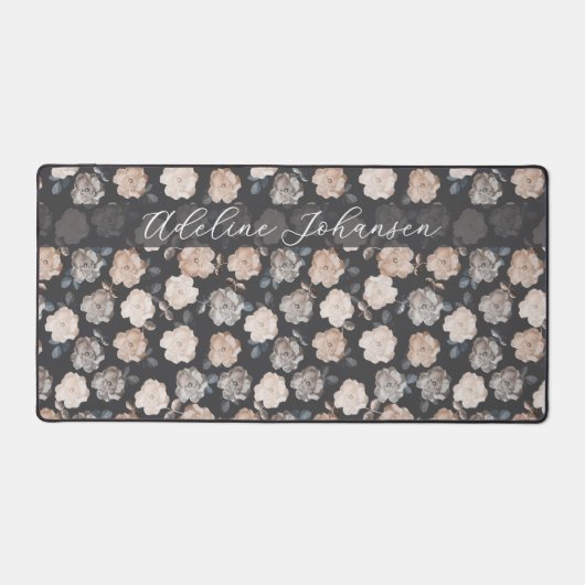 Vintage Rose Eleganter Personalisierter Computer Schreibtischunterlage (Vorderseite)