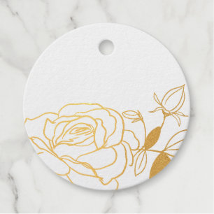 Vintage Rose elegantes Drehbuch Dank Folie Geschenkanhänger