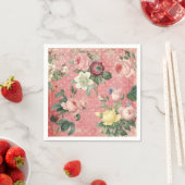 Vintage Rose Elegantes französisches Collage Serviette (Beispiel)