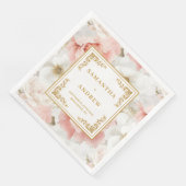 Vintage Rose Elfenbein Hochzeitspapiere Servietten (Ecke)