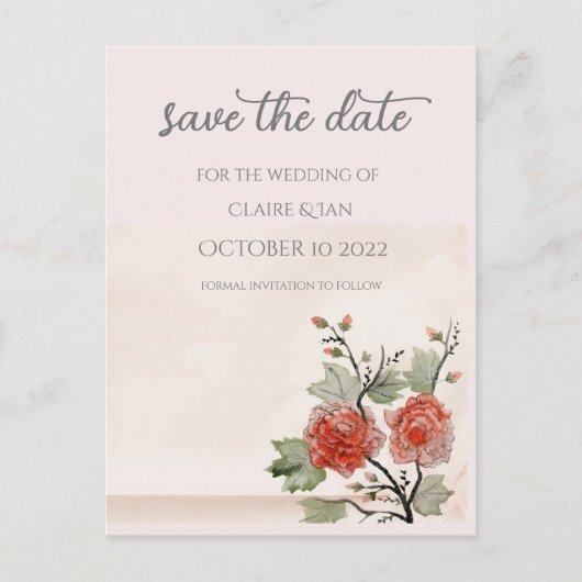 Vintage Rose ( Erröten ) Postkarte (Vorderseite)